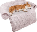 GGIB Calming Dog Bed Fluffy Plush Dog Mat for Furniture Protector with Removable Washable Cover for Large Medium Small Dogs and Cats (Medium, Rust White) by GGIB