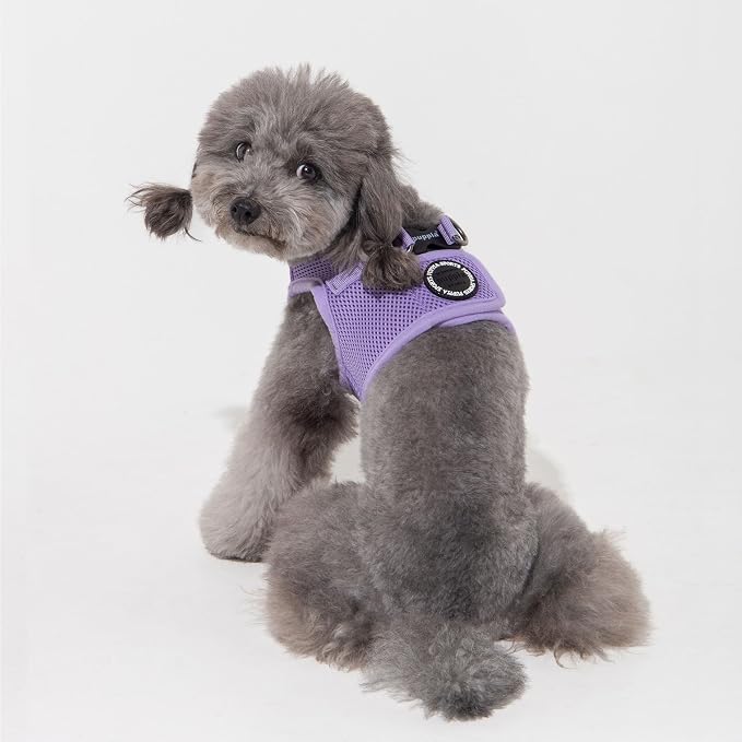 Puppia Soft Vest Dog Harness Step-in Padded Mesh No Choke No Pull Comfortable Walking Running Training for Small Medium Large Dogs, Violet, Medium - Image 5
