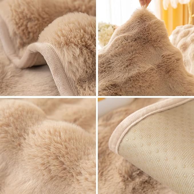 Faux Fur Couch Covers for Sofa Thick Fuzzy Sofa Covers for Dogs | Soft Warm Couch Cover Shaggy Fuzzy Sectional Sofa Cover Non-Slip Plush Sofa Slipcover Furniture Protector - Image 7