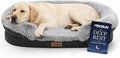 Miorun Fluffy Orthopedic Dog Beds Large Sized Dog, 48" Bolster Sofa Bed | Soft plush faux fur,lowered entry,washable cover,waterproof liner,claming dog couch for x-large dogs,supportive bolster by Miorun