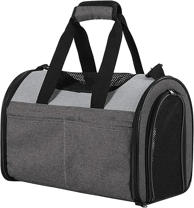 Jespet Airline Approved Soft-Sided Kennel Pet Carrier for Small Dogs Cats | Collapsible, Built-In Leash, Large Storage Pocket, Travel Handbag & Car Seat, Up to 10lbs by JESPET