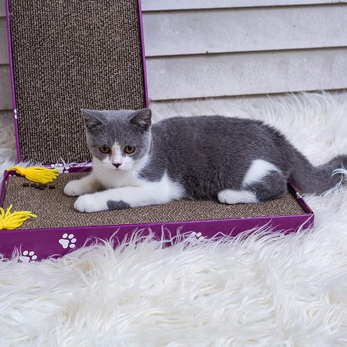 PEEKAB Cat Scratcher Cardboard Wide Scratching Board Reversible Corrugate Cat Scratch Pad with Box Catnip Included Large 3PCS - Image 7