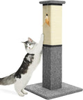 Made4Pets Cat Scratching Post for Indoor Cats, Sisal Carpet Scratcher, 32" | Dual Sisal & Carpet Surfaces, Full-Body Stretching, Stable Base, Hanging Toy for Cats with Different Scratching Preferences by Made4Pets