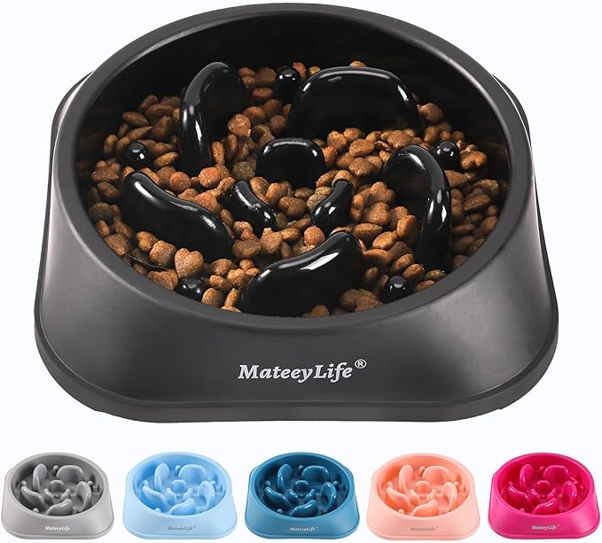 MateeyLife 1-Pack Slow Feeder Dog Bowls, 2 Cups, Dog Puzzle Feeder Bowl | Food-contact safe, dishwasher safe, non-slip base, maze design, for fast eaters, for dogs and cats, daily mealtimes by MateeyLife