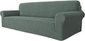 MAXIJIN Super Stretch Couch Cover for 3 Cushion Couch, 1-Piece Universal Sofa Covers Living Room Jacquard Spandex Furniture Protector Dogs Pet Friendly Fitted (Extra Large, Pea Green) by MAXIJIN