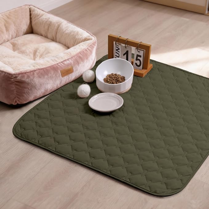 gogobunny 100% Double Sided Waterproof Dog Blanket Soft Pet Bed Cover Reversible Protect Furniture Couch Sofa Car for Puppy Large Dog Cat (Dark Olive/Light Olive, 30x30 Inch (Pack of 1)) - Image 3