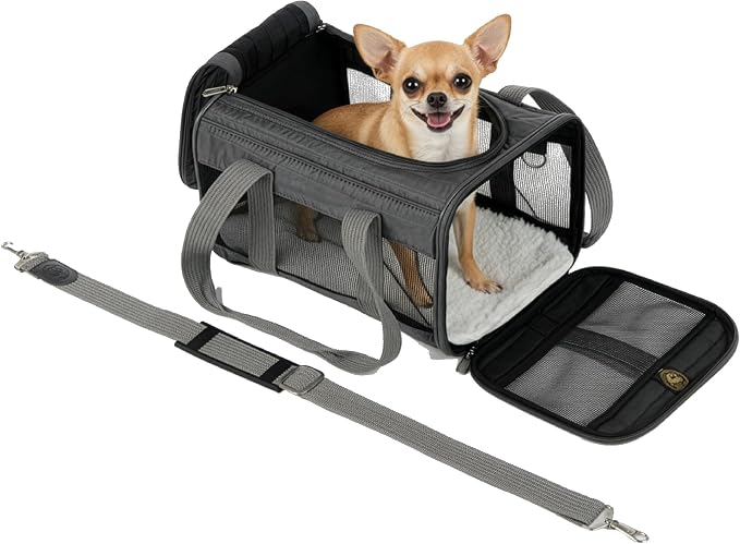 Sherpa Original Deluxe Travel Pet Carrier, Airline Approved & Guaranteed On Board - Charcoal Gray, Small by Sherpa