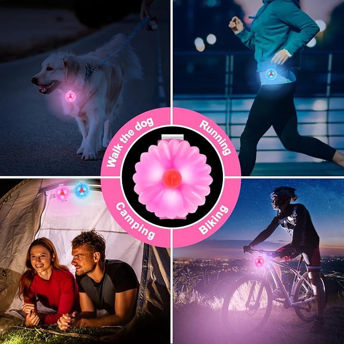 AHJ Dog Collar Light, 2 Pack Dog Safety Lights for Night Walking, USB-C Rechargeable Dog Light Clip-On LED for Kids' Backpacks, Dogs, Runners, Joggers, Cyclists, Camping & Hiking (Pink and Blue) - Image 6