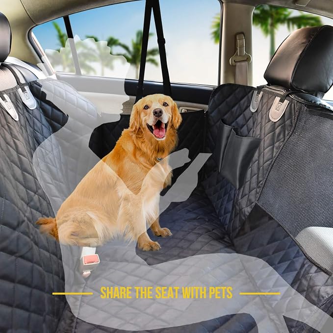 Vailge Dog Car Seat Cover for Back Seat, 100% Waterproof Back Seat Pet Cover for Dogs with Mesh Window, Scratch Prevent Antinslip Dog Hammock for Car - Image 8