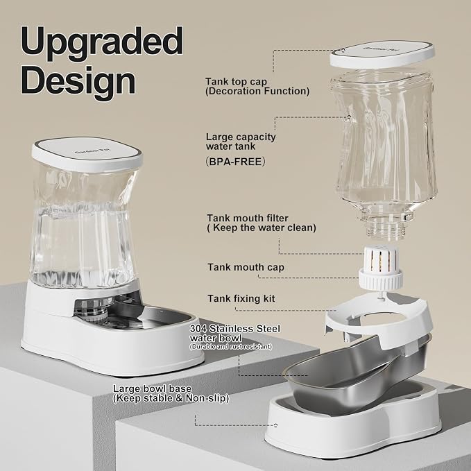 Gardner Pet Automatic Dog Water Dispenser Gravity Stainless Steel Water Waterer Feeder, 100% BPA-Free Large Capacity Water Feeding Bowls for Medium & Large-Sized Dogs Cats Other Pets -(1 Gallon) - Image 3