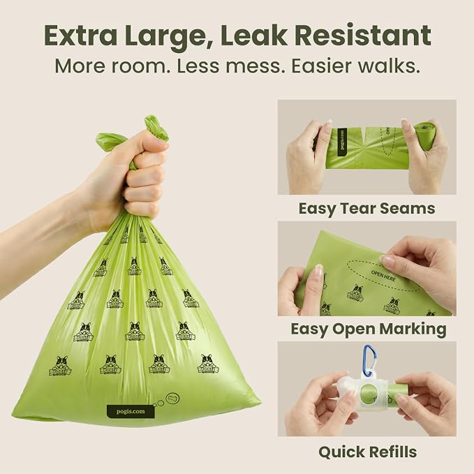 Pogi’s Dog Poop Bags – Leak-Proof & Extra Thick Pet Waste Bags with 2 Holders (Fresh Scent, 50 Rolls, 750-Count) - Image 2