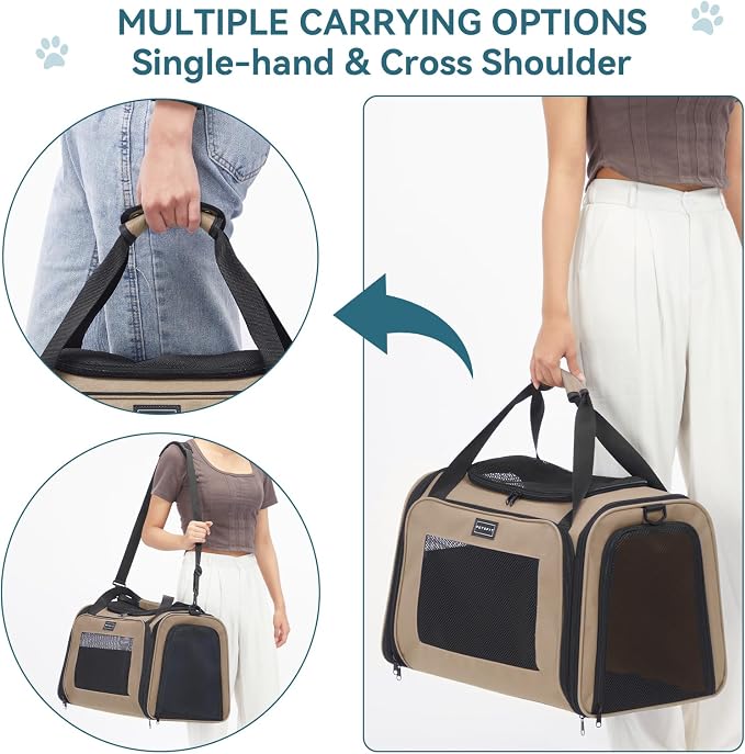PETSFIT Soft-Sided Cat Carrier for Medium Cats up to 25 lbs - Image 6