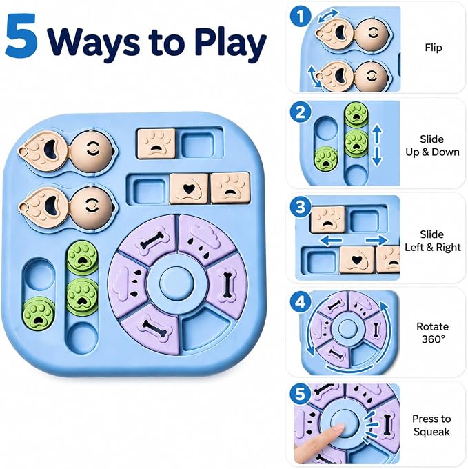 Tee Shirt Galaxy Dog Puzzle Toys, Treat Dispensing Puzzle Feeder for IQ Training and Mental Stimulation, Slow Feeder Enrichment Toy for Small Medium Large Dogs, Light Blue - Image 4