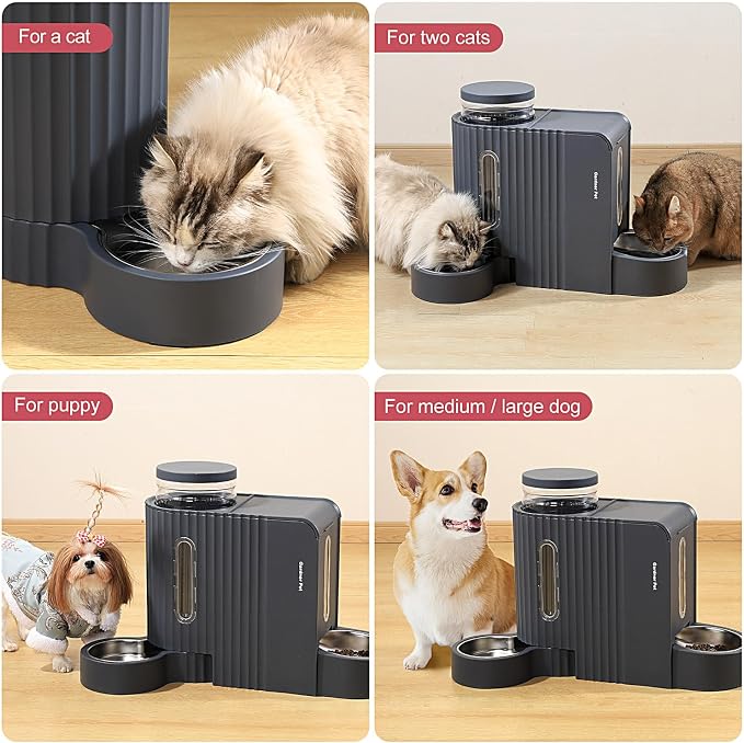 Gardner Pet Automatic Gravity Cat Food Feeder and Water Dispenser Stainless Steel Two-in-One Set Large Capacity Dispenser for Pets Dogs, Puppies, Kittens-(1.6 Gallons x 2) - Image 7