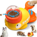 Cat Puzzle Treat Dispenser,Interactive Dog Puzzle Treat Feeder,Duck-Shaped Puzzle Toy Prevents Bloating,Food Puzzle Slow Feeder Adjustable Food Outlet for Small Cats,Dogs,Other Pets (Yellow) by Unknown