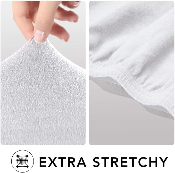PureFit Stretch Couch Covers for Sofa 4 Seater Slipcovers White | 1-Piece Sofa Cover Washable Soft Couch protector, Couch Slipcover with Non Skid Foam and Elastic Bottom for Kids, Dogs - Image 4