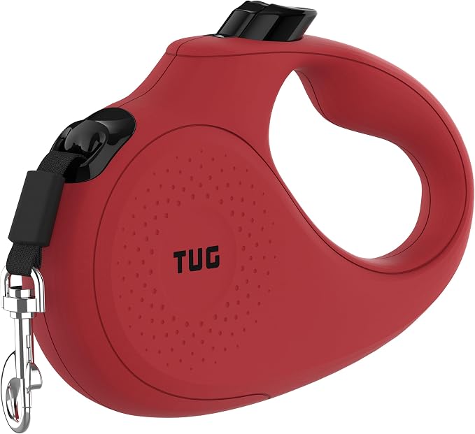 TUG Monochrome 360° Tangle-Free Retractable Dog Leash | 16 ft Strong Nylon Tape (Medium, Red) - Image 4