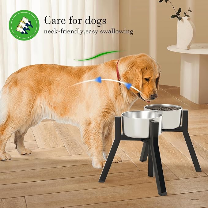 SHAINFUN Elevated Dog Bowl Stand for Medium Large Breeds, Adjustable Width for 7-10.6" Wide Bowls, 11" Tall Holder, 2-in-1 Raised Feeder (Bowl Not Included) - Image 5