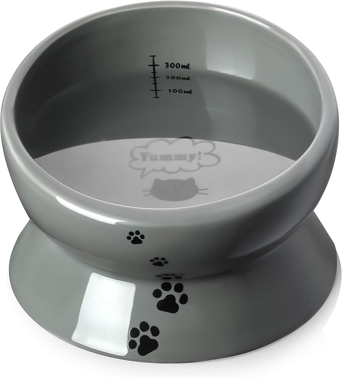 Y YHY Elevated Cat Food Bowl, Raised Pet Food and Water Bowl, Ceramic, 15oz by YYHY