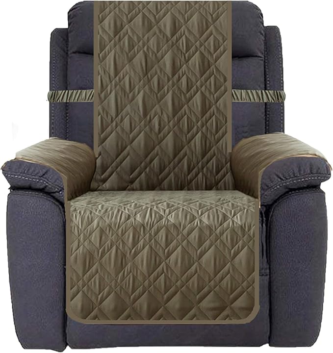 Ameritex Waterproof Nonslip Recliner Cover Stay in Place, Dog Chair Cover Furniture Protector, Ideal Recliner Slipcovers for Pets and Kids (Green, 23") by Ameritex