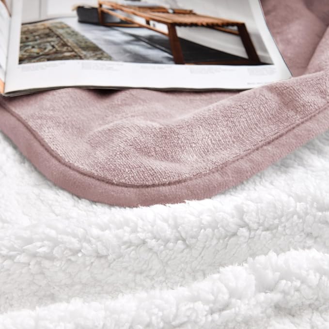 Soft Waterproof Blanket for Bed Couch Sofa, Dusty Pink, 30x40 inches | Liquid Pee Proof Pet Blanket for Dog Puppy Cat, Reversible Sherpa Fleece Blanket for Couch Cover, Furniture Protector - Image 4