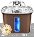 Veken Innovation Award Winner Stainless Steel Cat Water Fountain, 108oz | Automatic Pet Fountain Dog Water Dispenser with Replacement Filters & Silicone Mat for Cats, Dogs (Walnut Brown) by Veken