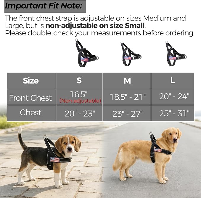 BINGPET No Pull Dog Harness for Large Dogs | Escape-Proof & No-Choke | Soft Padded Vest with Handle & Reflective Front Clip | Quick-Fit for Training, Hiking & Daily Walks | Black, L - Image 3