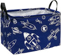 Storage Basket Home Shelf Basket Kids Organizer Box Clothes Laundry Hamper Nursery Bin Gift Laundry Basket with Handles for Home (Spacecraft) by Unknown