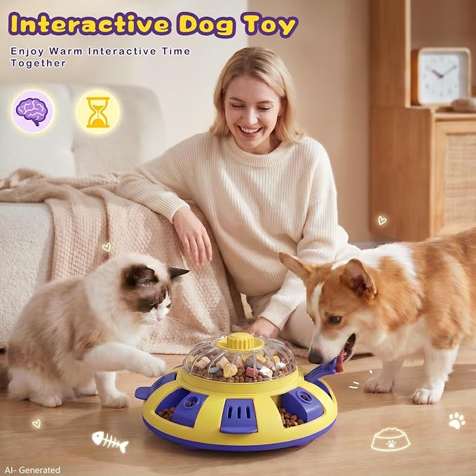 Dog Puzzle Toy, Interactive Enrichment Treat Dispenser Toys, Yellow | Mental Stimulation, IQ Training, Slow Feeder, 3 Levels Adjustable, For Puppy Small Medium Large Dogs Cats - Image 6