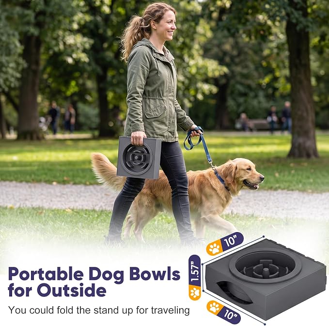 XIAZ Elevated Dog Bowls Large Breed Raised Dogs Bowl Stand Large/Medium Sized Dog Slow Feeder Dogs Bowls Food Water Stands 5 Heights Adjustable 9/11/12/14in Pet Feeder Dish Station - Image 8