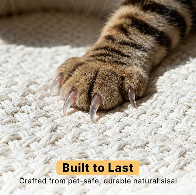 Veehoo Cat Scratcher Side Table for Couch, Sofa Protector End Table | Couch corner protector, sisal scratching posts, sisal scratch pad, heavy-duty base, easy to assemble - Image 6