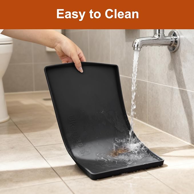 19" x 12" Extra Thick Silicone Mat Waterproof with Raised Edge, Black | BPA-Free Non-Slip Dog & Cat Food Mat, Feeding Mat for Food and Water Bowls, Spill Proof Mat to Protect Floors - Image 6