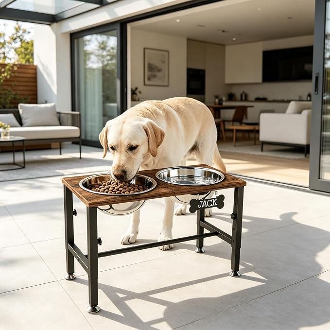 SHAINFUN Elevated Dog Bowls with Mat for Large & Extra Large Dogs, Raised Dog Bowl Stand with 2 Stainless Steel Bowls, Tall Dogs Food Water Bowl Holder - Image 7