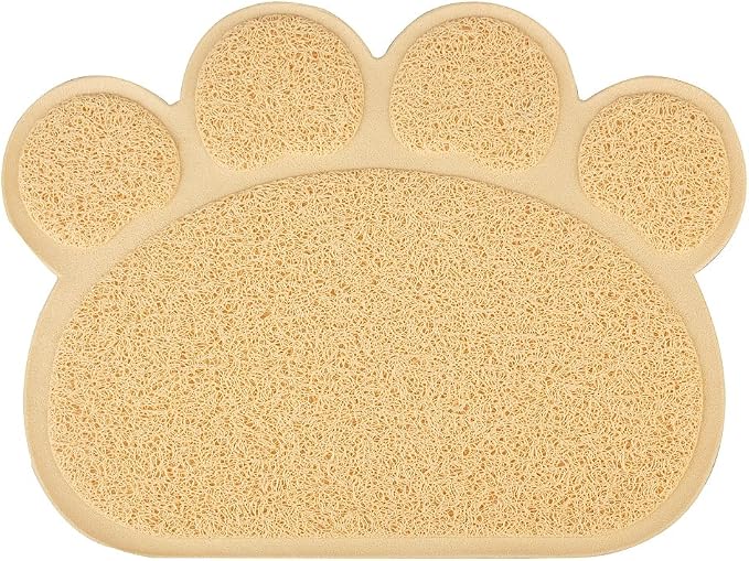 DM Paw-Shaped Cat Litter Box Mat, 15.75x11.75 Inches, Peach by DMWirelessCarCharger