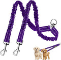 MingXpet 2 Dog Leash, Dog Leash for 2 Dogs, 360° Swivel No Tangle Double Walking Training Leashes for Large Dogs that Pull, Comfortable Shock Absorbing Reflective Bungee, Purple by MingXpets
