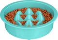 The Niner Slow Feed Bowl - Raised Peaks Slow Down Pets Eating - Fits Elevated Feeders Including Neater Feeder Large Sizes - Gentle on Teeth and Gums - Holds up to 2 Cups (Aquamarine) by NeaterPetBrands