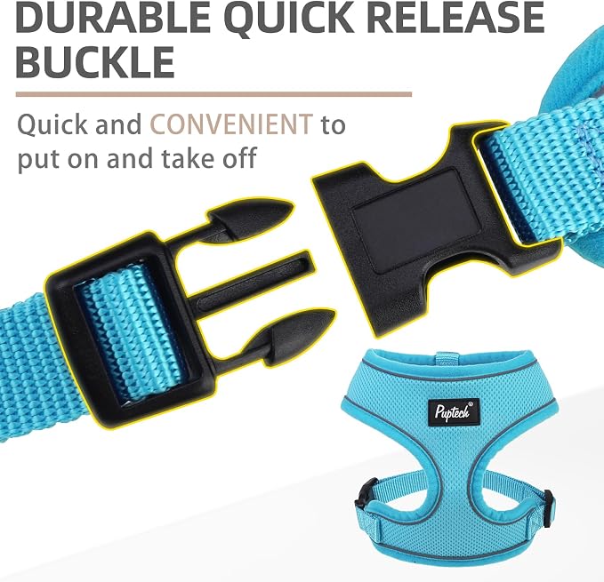 PUPTECK Small Dog Harness and Leash Set No Pull for XS XXS Sized Dogs Puppy | Escape Proof No Choke Pet Cat Adjustable Soft Padded Walking Vest - Image 4