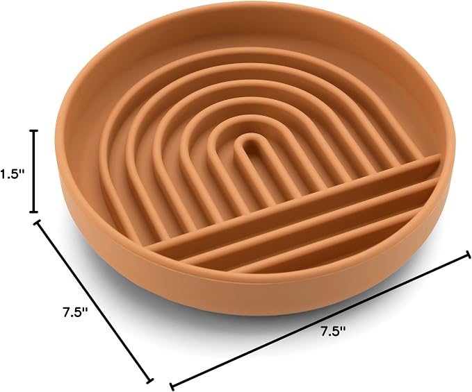 Should We Go? Slow Feeder Dog Bowls - Medium Size Silicone Slow Eating Dog Bowl for Puppies & Dogs with Suction Cup -Dishwasher-Safe,Lick Mat Design,Reduces Gulping,for All Breeds,6”x1.25”-Terracotta - Image 9