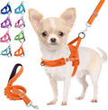 Lukovee Small Dog Harness and Leash Set, No Pull Soft Padded Vest | Both Neck & Chest Adjustable, Reflective, Puppy Harness with 4ft Lightweight Anti-Twist Dog Leash for Small Dogs (Orange, S) by Lukovee