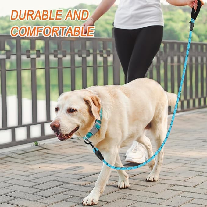 BARKBAY Dog Leashes for Large Dogs Heavy Duty Dog Leash 2 Pack 5 FT with Comfortable Padded Handle Highly Reflective Threads for Medium Large Dogs Walking Training Running (5FT-1/2,Blue+Black) - Image 8