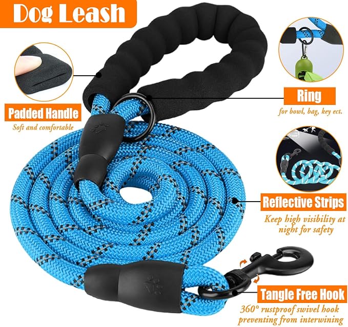 LOBEVE No Pull Dog Harness, Collar & Leash Set with Travel Accessories | Includes Dog Seat Belt, Collapsible Bowls & Poop Bag Dispenser. Ideal for Training, Walking, Hiking. Fits Small to Large Dogs - Image 5