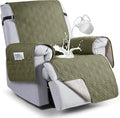 VANSOFY 100% Waterproof Recliner Chair Covers Washable, Olive Green, 22" | Non-Slip, Slipcover with Pocket, Furniture Protector, Elastic Straps, Chair Cover for Pets, Dogs by VANSOFYFURNITURECOVERS