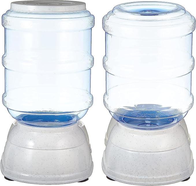 Amazon Basics Automatic Pet Water Dispenser and Gravity Food Feeder Set for Cat and Dog, Easy to Clean, 152fl.oz food feeder, 135.3fl.oz water dispenser, Small, Pack of 2 - Image 5