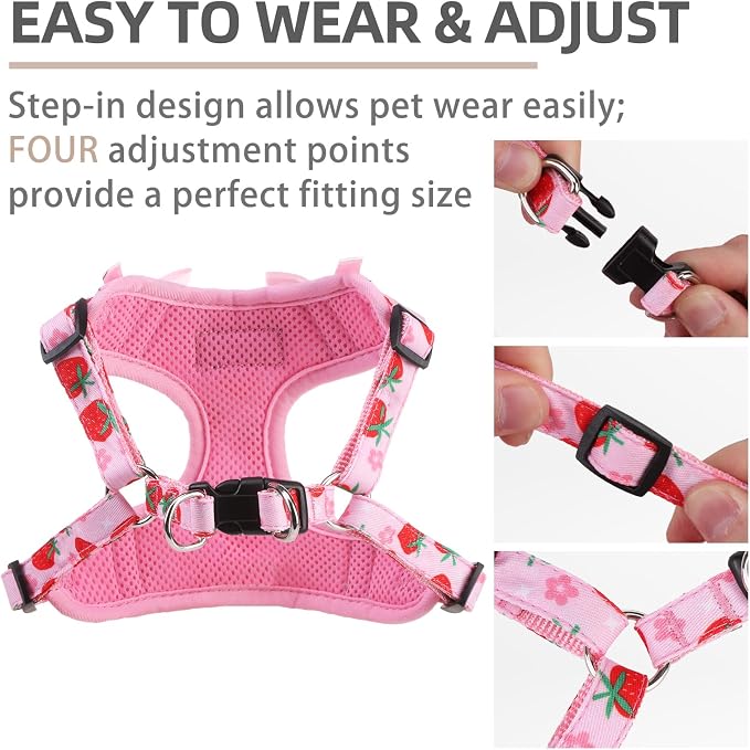 PUPTECK Dog Harness and Leash Set Medium Sized, Step in No Pull Adjustable Puppy Cat Harness Reflective Pet Vest - Image 3