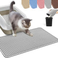 HCY&WLD Cat Litter Mat, Honeycomb Double Layer Litter Trapping Mat | Safe Materials, Soft on Paws, Waterproof Urine Proof Non-Slip, Protects Floors, Less Waste, Easy to Clean, Gray, 35" x 24" by HCY%26WLD