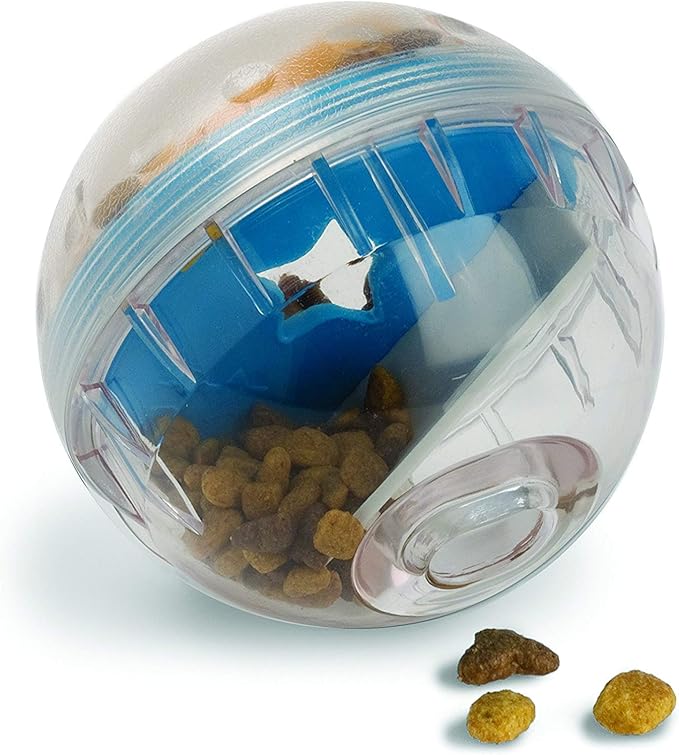 Pet Zone IQ Treat Ball, Interactive Dog Dispenser Toy, 4 Inch Slow Feeder | Mental stimulation for pups, fill with snacks to extend eating time and keep them busy, engaged and entertained at home daily by Pet+Zone