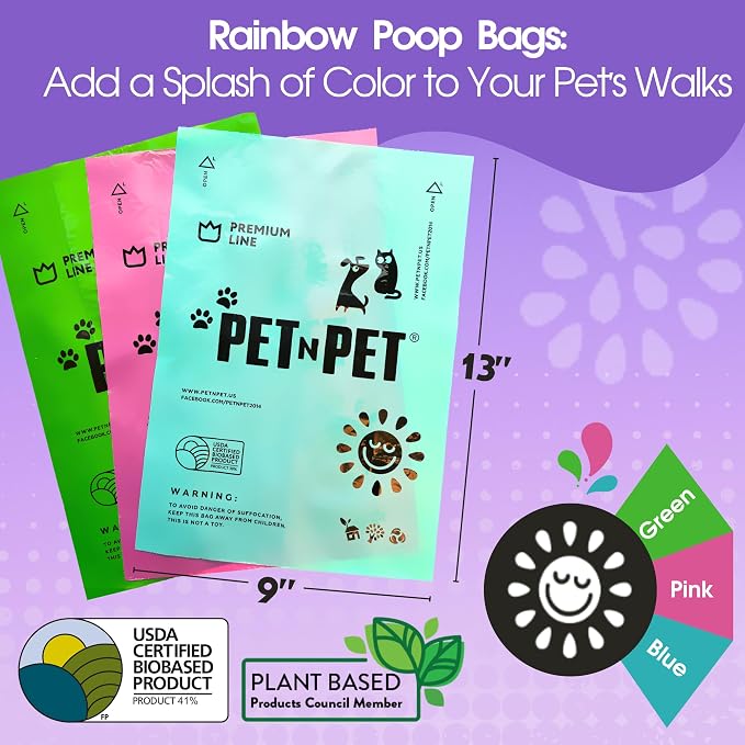 Pet N Pet Poop Bags for Dogs, 270 Count, Lavender Scented, Multi-Color - Image 2