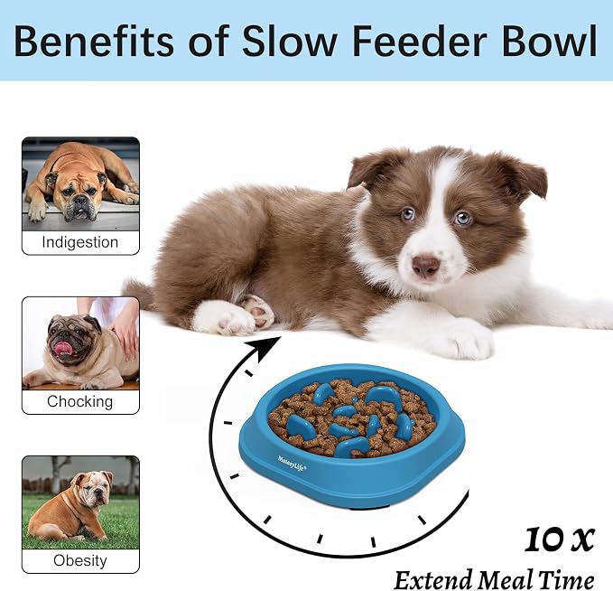 MateeyLife 2-Pack Slow Feeder Dog Bowls, 1 Cup, Dog Puzzle Feeder Bowl | Food-contact safe, dishwasher safe, non-slip base, maze design, for fast eaters, for dogs and cats, daily mealtimes - Image 2