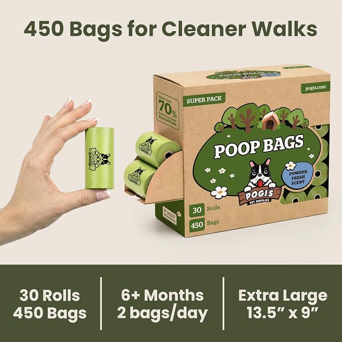 Pogi’s Dog Poop Bags – Leak-Proof & Extra Thick Pet Waste Bags (Fresh Scent, 30 Rolls, 450-Count) - Image 6