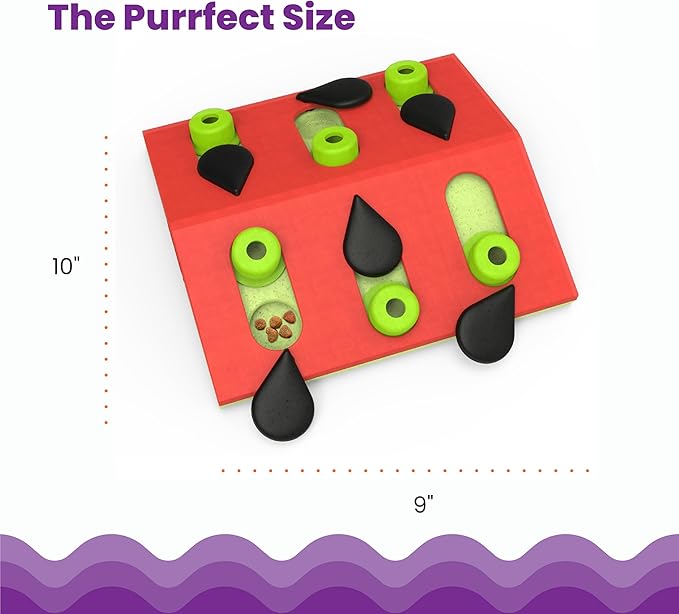 Catstages Nina Ottosson Melon Madness Puzzle & Play Cat Toy, 10.6" | Level 2 Intermediate, 12 Hidden Treat Cups, Problem Solving, Interactive Enrichment, Slow Feeder, Indoor Cats & Kittens - Image 5